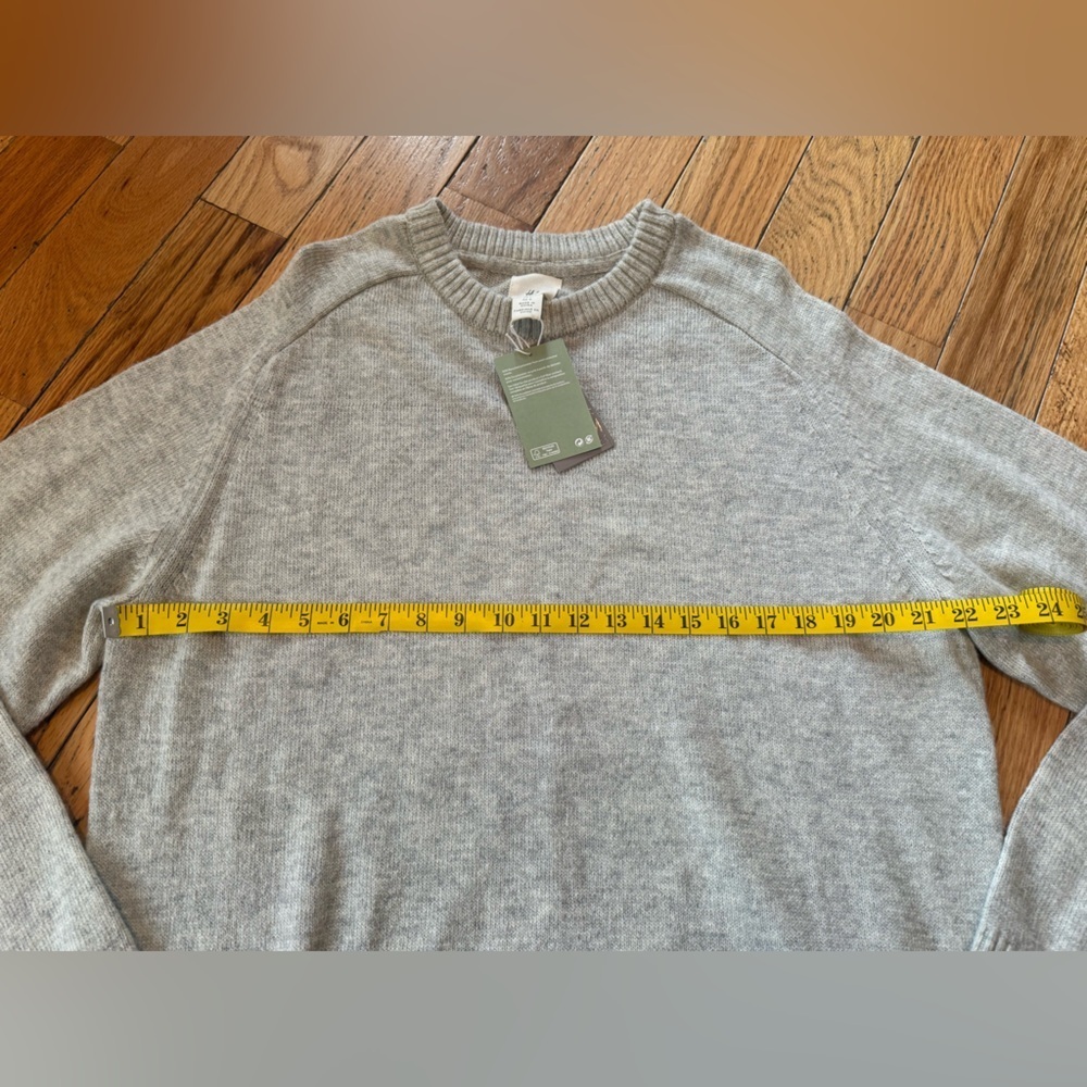 H&M Men's Light Gray Crew Neck Wool Blend Sweater Size L NWT - Picture 11 of 11